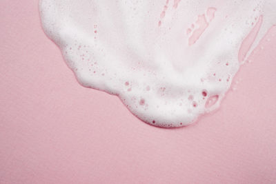 Close-up of pink apple against white background