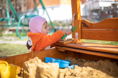 Boy playing with toy