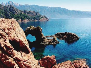 Rock formations in sea