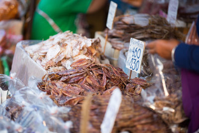 Dried food for sale at market