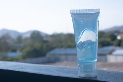 Close-up of water in glass on table