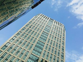 Low angle view of modern building against sky