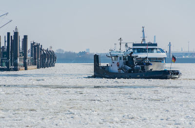 Ice breaker on frost patrol in port