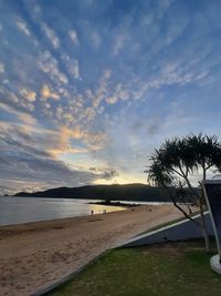 Scenic view of beach during sunset