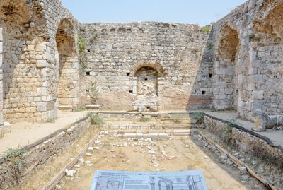 View of old ruins of building