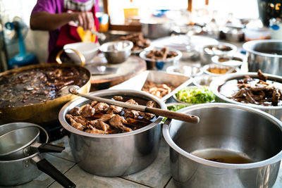 Close-up of food on table