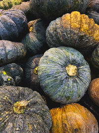 Full frame shot of pumpkins at market