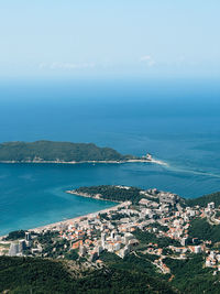 Aerial view of sea against sky