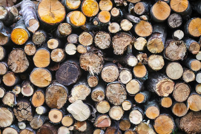 Full frame shot of logs