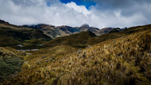 Scenic view of mountains against sky