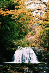 Scenic view of river flowing through rocks