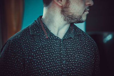 Close-up of man wearing mask