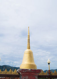 Low angle view of pagoda against sky