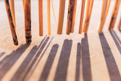 Low section of shadow on wood