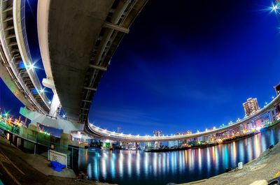 Illuminated city at night