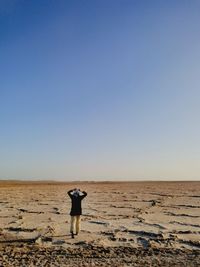 In the middle of a dry lake