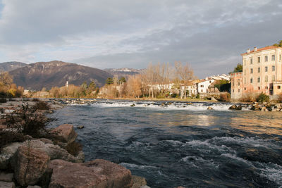 View of river with buildings in background