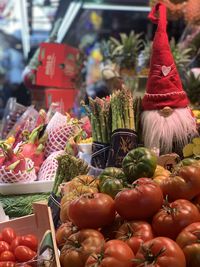 Close-up of vegetables for sale in christmas market