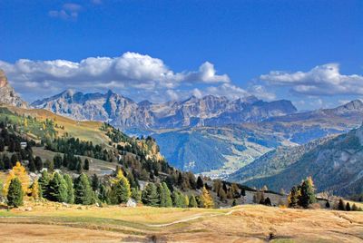 Scenic view of landscape against cloudy sky