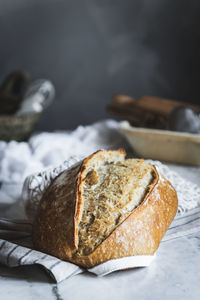 Close-up of bread on table