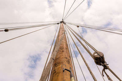 Low angle view of cables against sky