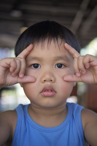 Close-up portrait of cute boy