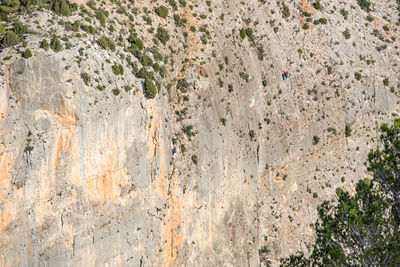 High angle view of rock formations