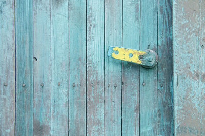 Close-up of old wooden door