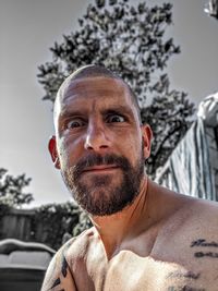 Close-up portrait of a man outdoors