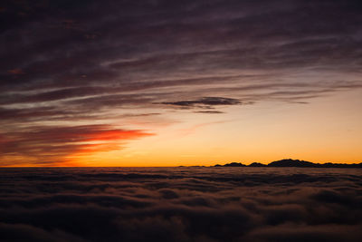 Scenic view of desert against sky during sunset