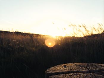 Scenic view of landscape against sky during sunset