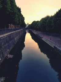 Reflection of trees in river