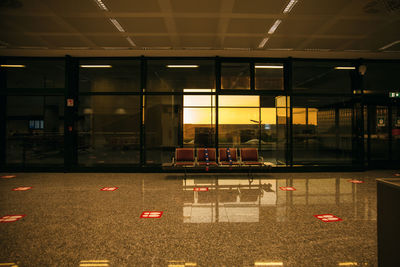 Empty parking lot in city