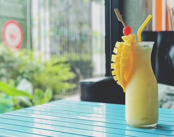 Close-up of drink on table