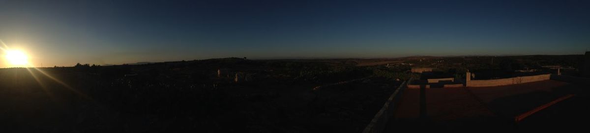 View of cityscape at sunset