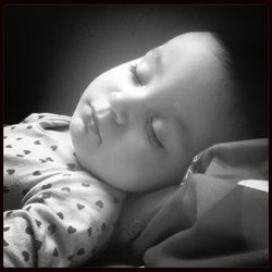 Close-up of baby girl sleeping