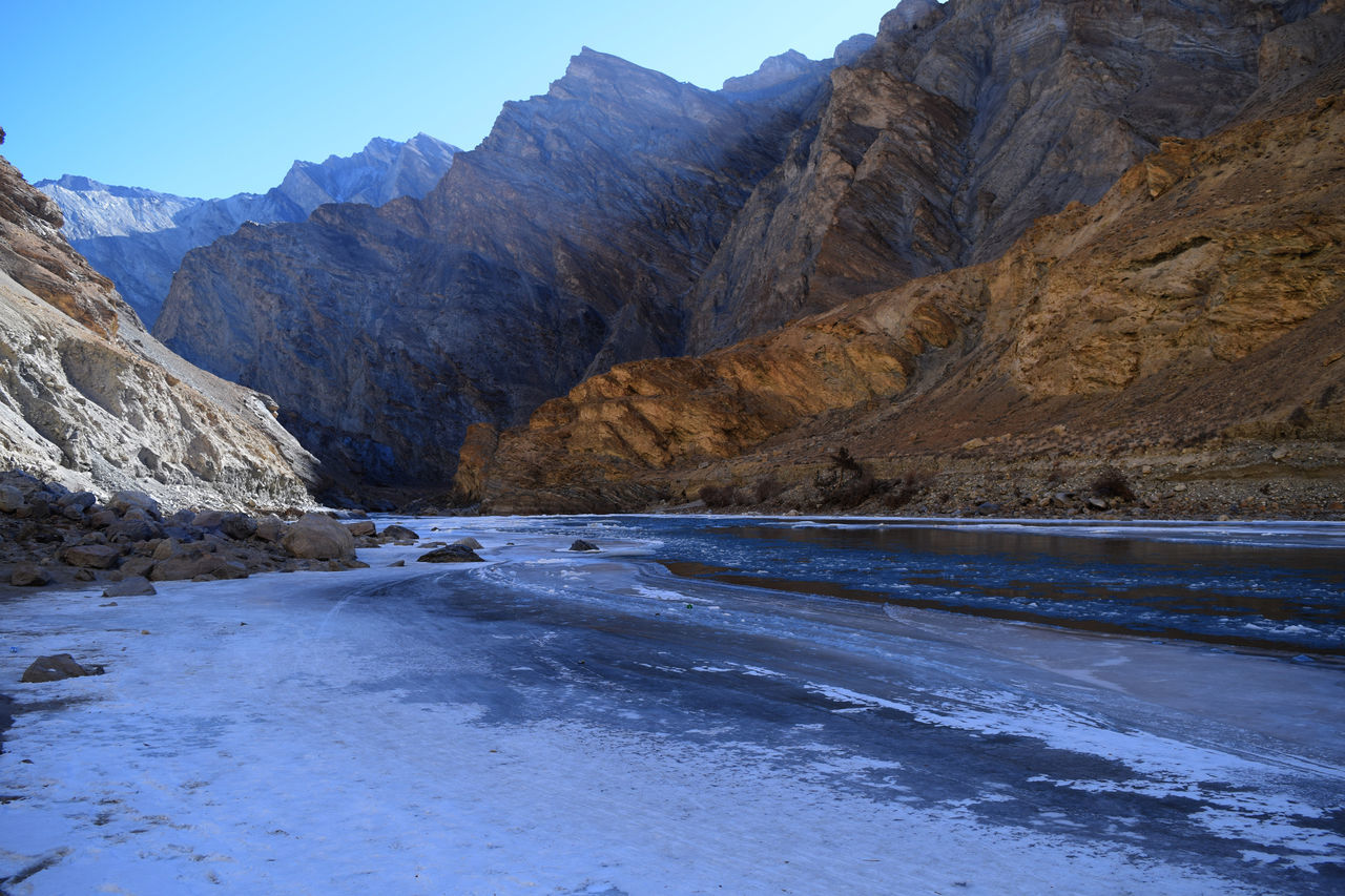 Mountain river and sky