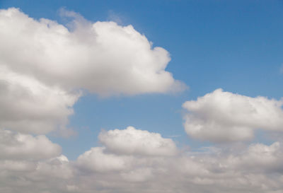 Low angle view of clouds in blue sky