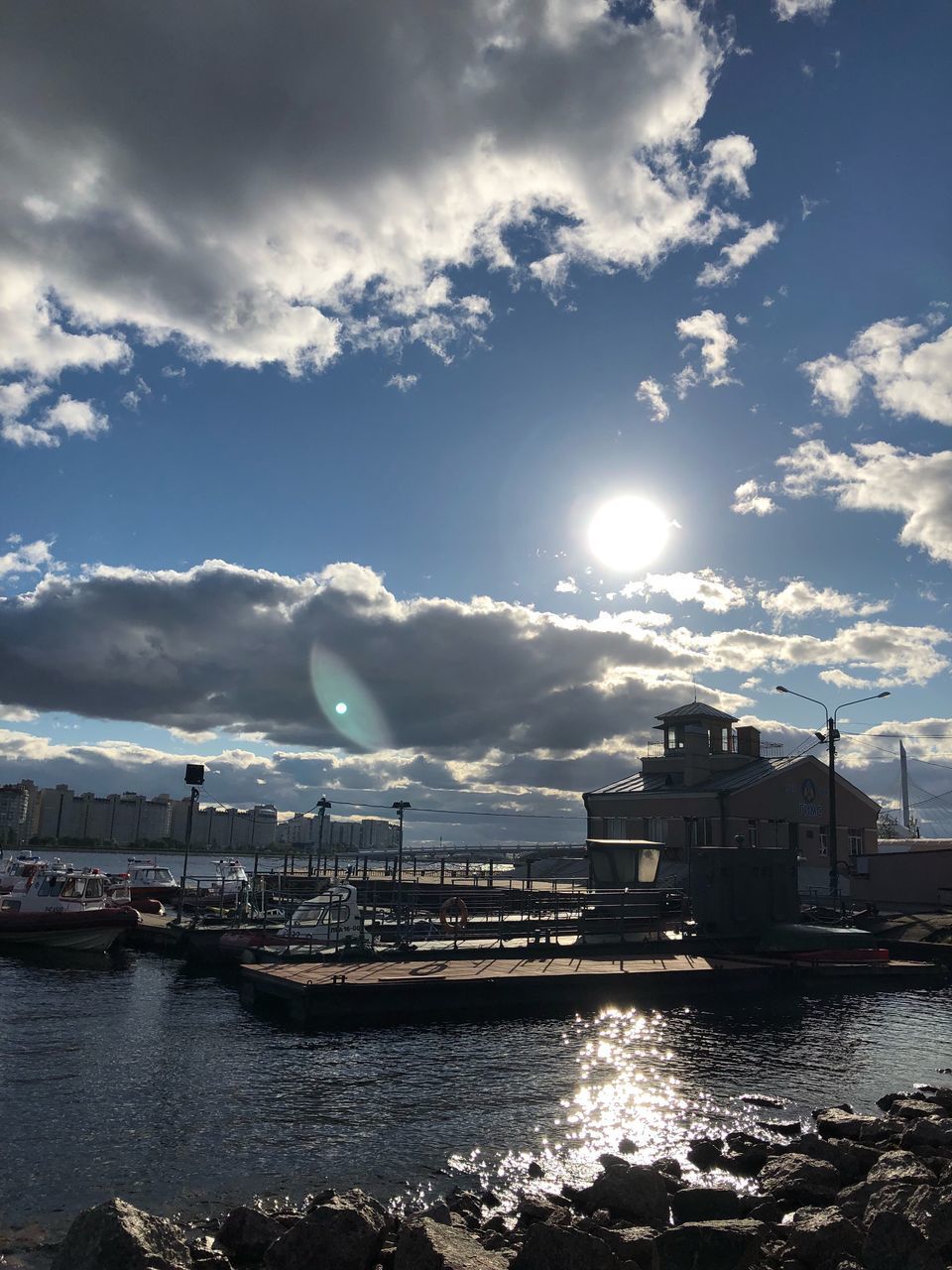 VIEW OF HARBOR AGAINST SKY