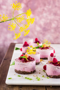 Close-up of cake on table