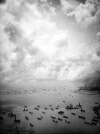 View of sea against cloudy sky