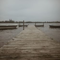 Wooden pier on sea