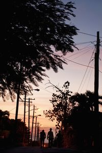 Silhouette of trees against sky during sunset