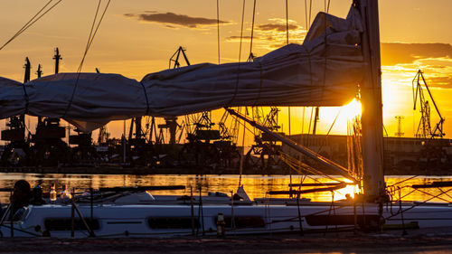 Boats in harbor