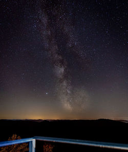 Scenic view of star field against sky at night