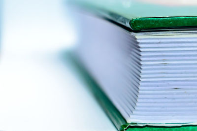 Close-up of book on table