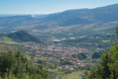 Panoramic view of platì, a town in aspromonte.