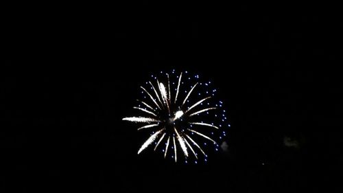 Low angle view of firework display