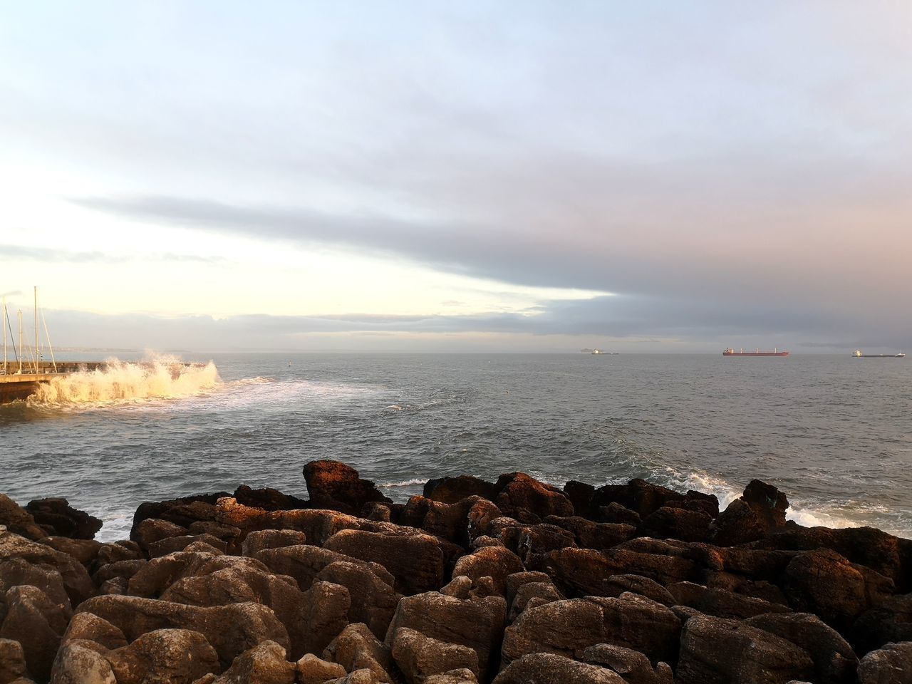 SCENIC VIEW OF SEA DURING SUNSET