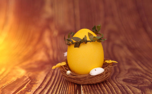 Close-up of orange fruit on table